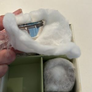 William Sonoma Hotel Napkin Rings - Silverplated Set of 4 Beaded Style NEW